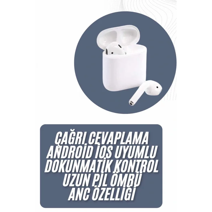 2025 Model Çağrı Cevaplayabilen Bluetooth Kulaklık Beyaz Dokunmatik Kontrol