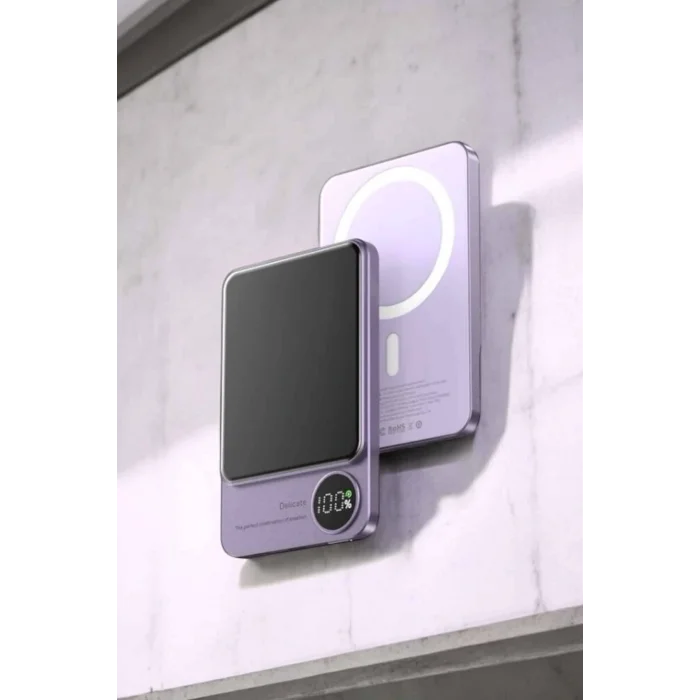 22.5W Magsafe Kablosuz Şarjlı Powerbank Dijital Ekran ve Hızlı Şarj