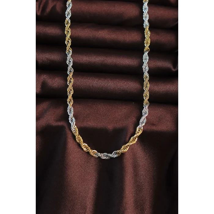 316L Çelik Çift Renk Burgu Tasarımlı Kolye