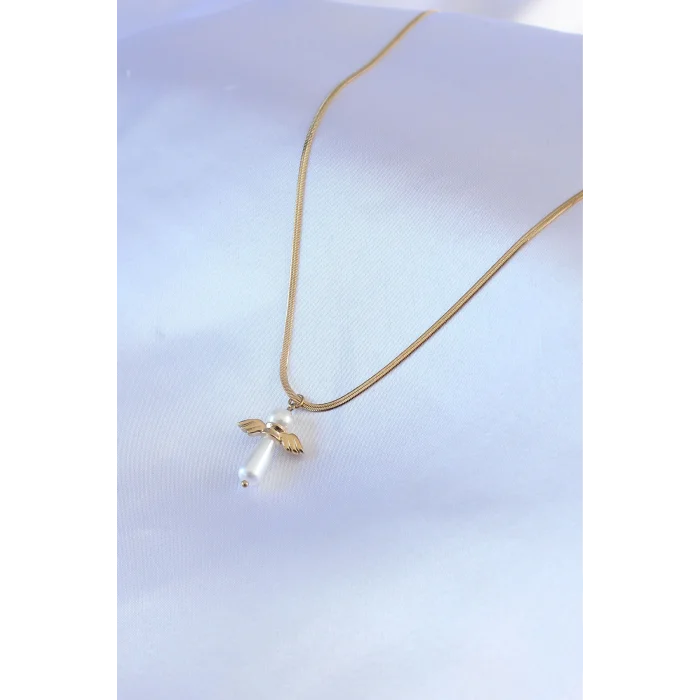 316L Çelik Gold Renk İtalyan Zincir Model Piyon Figür Kadın Kolye