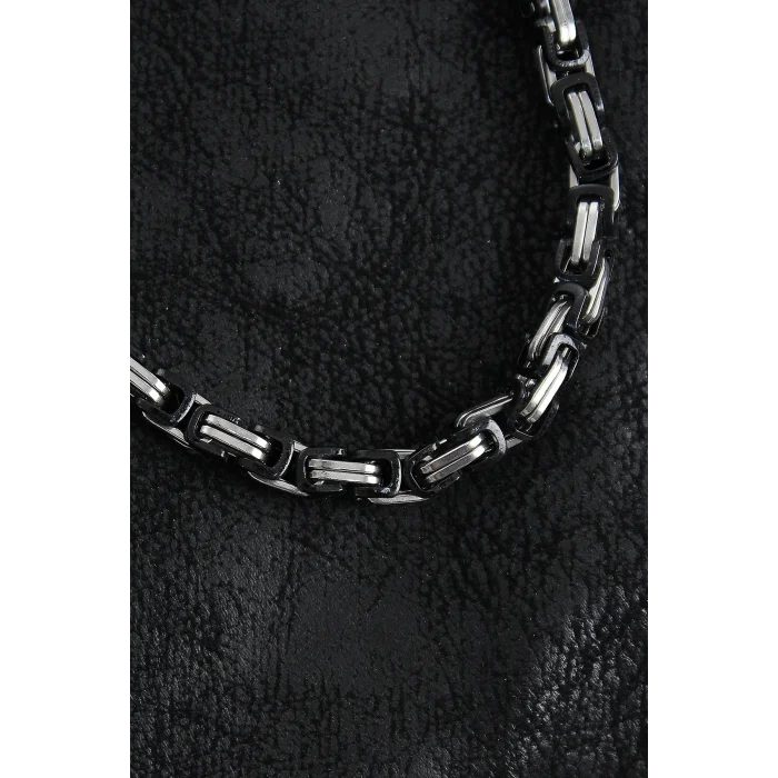 316L Çelik Kral Zincir Model Gümüş Renk Erkek Kolye