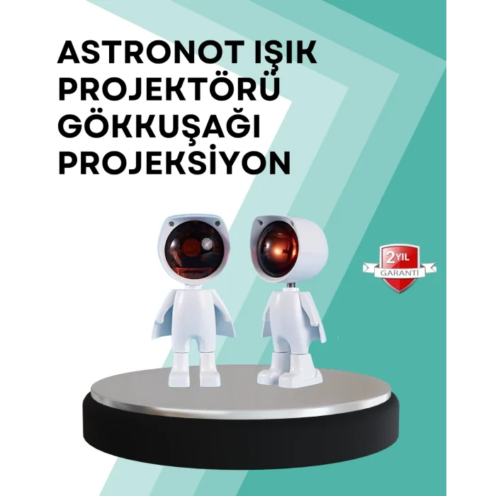 360° Ayarlanabilir Başlıklı Astronot Gece Lambası