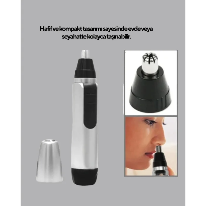 3D lı Burun ve Kulak Tıraş Makinesi Pil ile Çalışan Taşınabilir Model