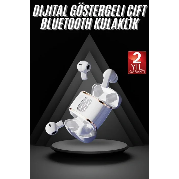 4 Adet Çift Kulaklık Dijital Göstergeli Yüksek Ses Kaliteli Bluetooth Kulaklık