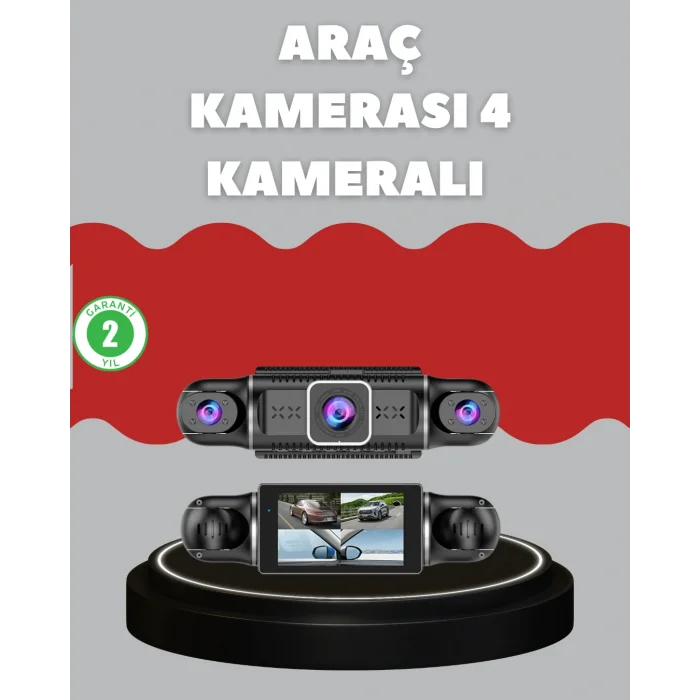 4 Kameralı Araç Kayıt Cihazı Full HD Park İzleme Gece Görüş