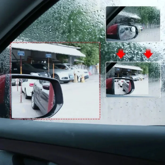 4 Parça Yan Aynalar ve Yan Camlar İçin Araç Ayna Yağmur Kaydırıcı ve Cam Buğu Önleyici Film Seti (5047)
