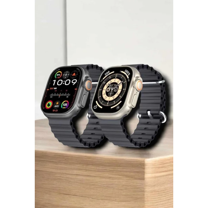 45 MM Gri Kasa Ultra Akıllı Saat Sesli Görüşme, Sağlık Takibi, Suya Dayanıklı