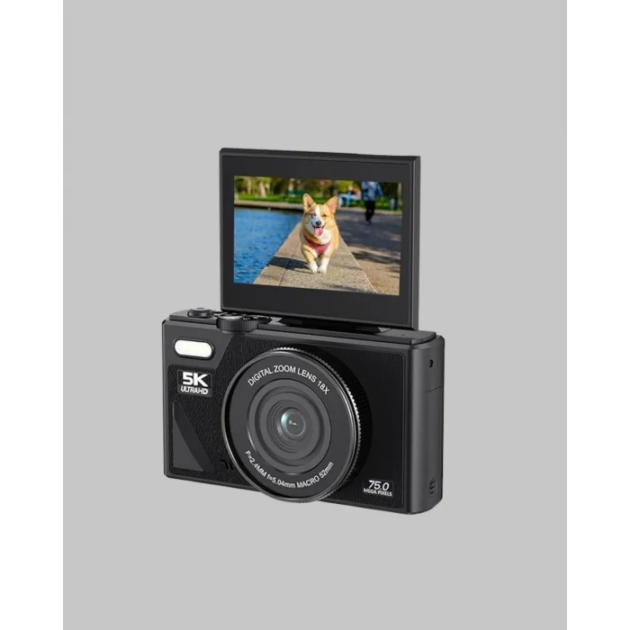 75MP 5K Video Destekli Dijital Kamera 18x Zoom Çok Eksenli Stabilizasyon