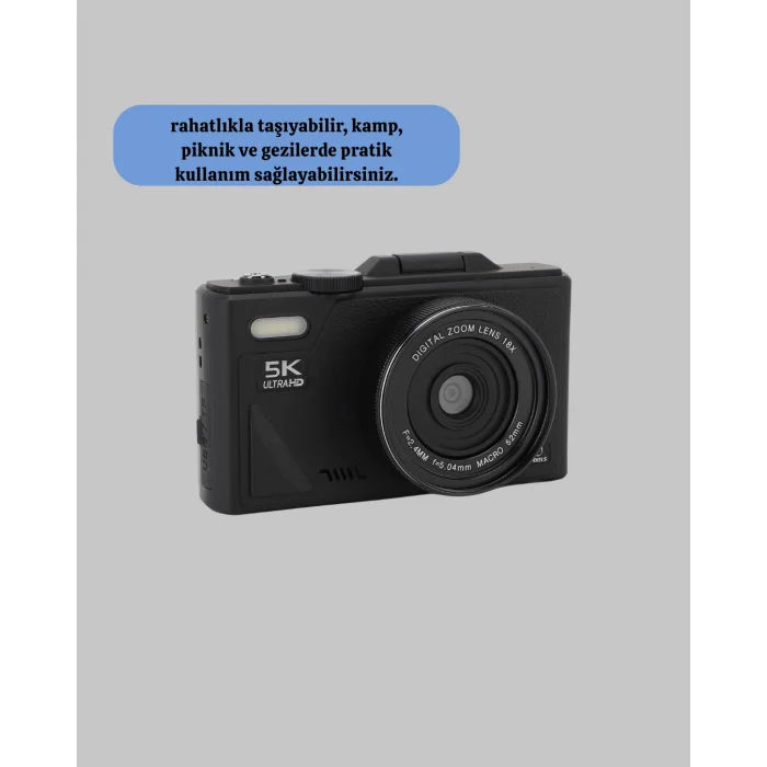 75MP 5K Video Destekli Dijital Kamera 18x Zoom Çok Eksenli Stabilizasyon