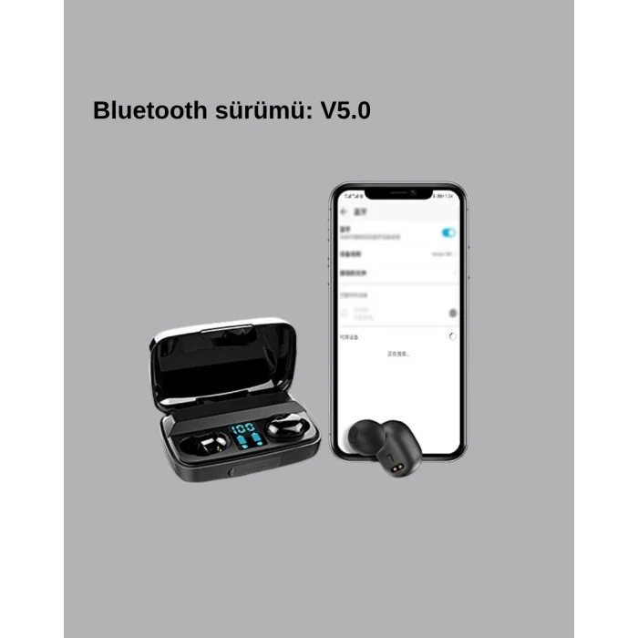 A10s Kablosuz Bluetooth Kulaklık – 1800mAh Powerbank, Otomatik Eşleşme, iOS/Android Uyumlu