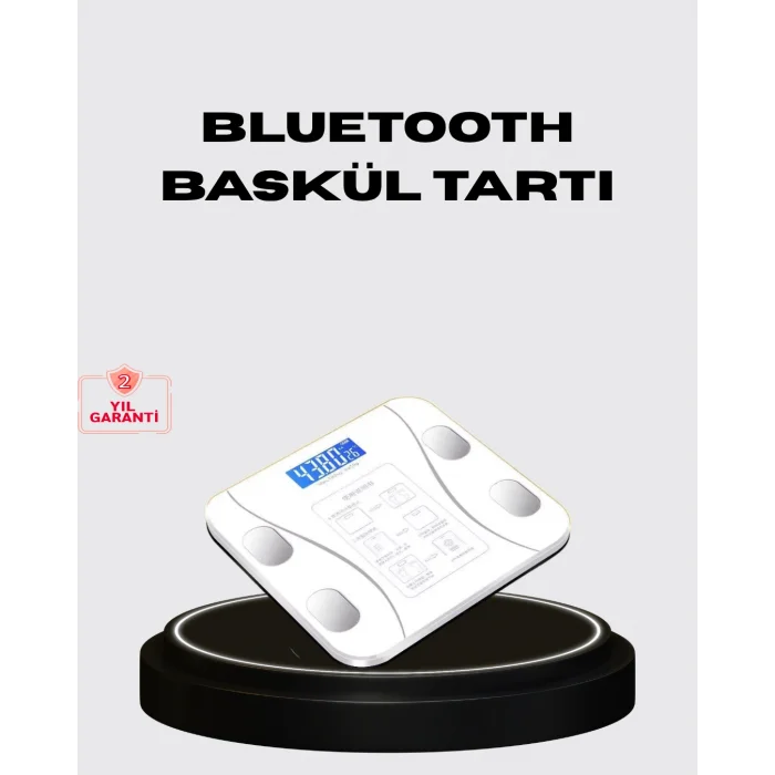 Akıllı Dijital Baskül – Bluetooth Bağlantılı, 8 Ölçüm Verili, Akıllı Vücut Analiz Tartısı