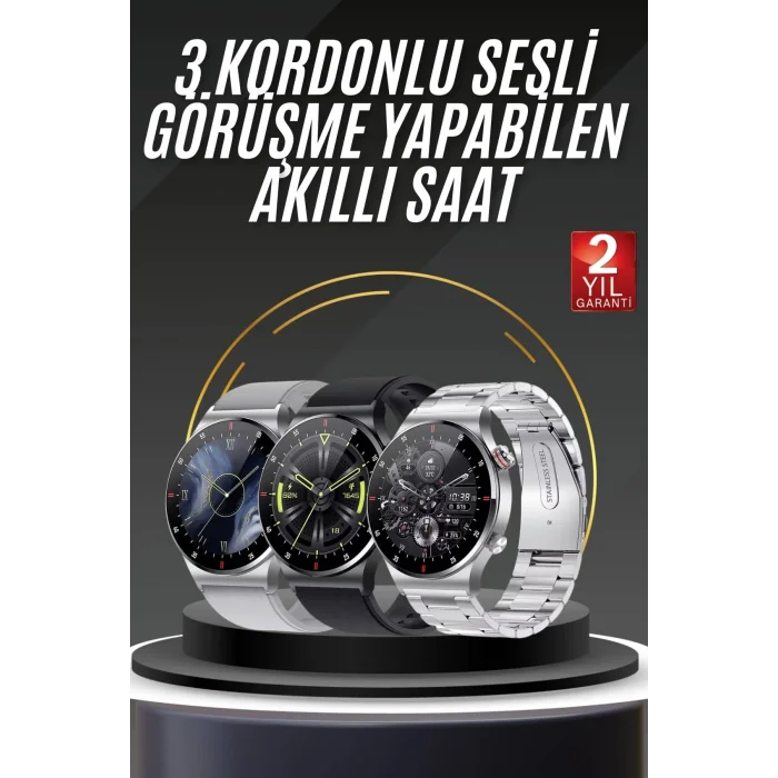 Akıllı Saat Adımsayar Nabız Ölçer Titreşim Özellikli Çağrı Cevaplama Sosyal Medya