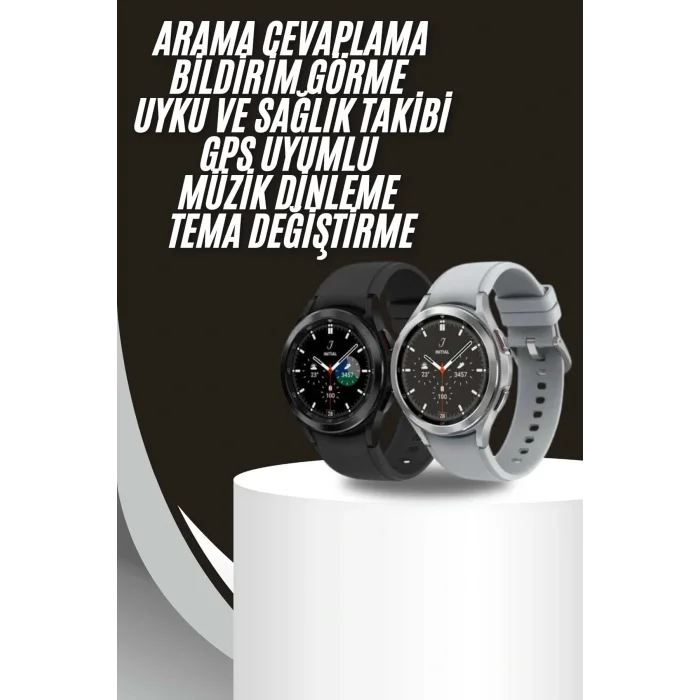 Akıllı Saat Bluetooth Bağlantılı Yuvarlak Ekran Plastik Kordonlu