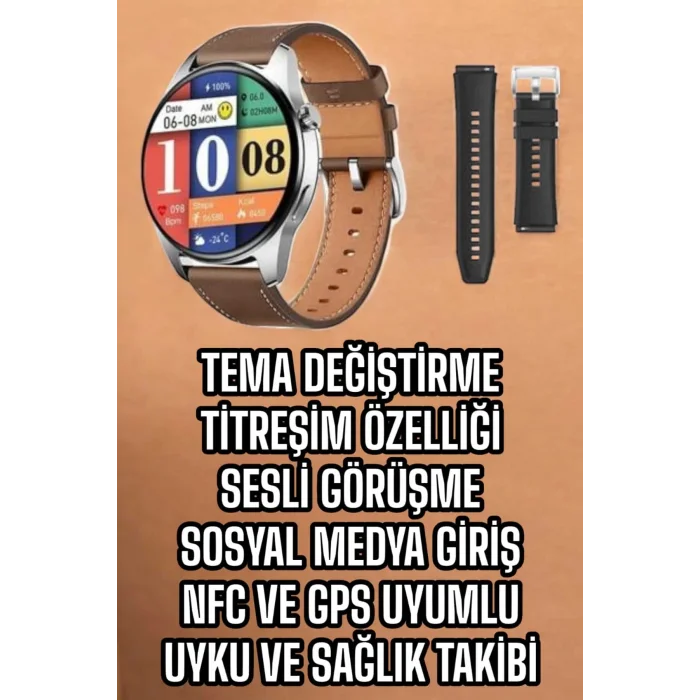Akıllı Saat Çok Fonksiyonlu Yeni Nesil Bluetooth Bağlantılı Sesli Görüşme