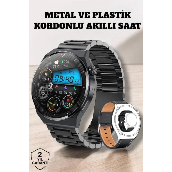 Akıllı Saat Sağlık ve Fitness Takibi Bluetooth Bağlantılı Dokunmatik Ekran