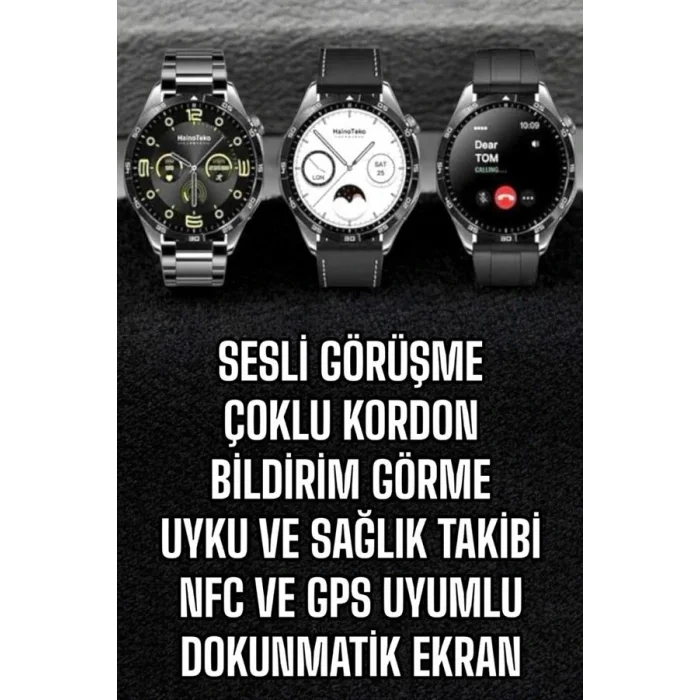 Akıllı Saat Titreşimli Pusula Nabız ve Tansiyon Ölçer NFC Uyumlu