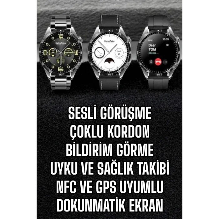 Akıllı Saat Titreşimli Pusula Nabız ve Tansiyon Ölçer NFC Uyumlu