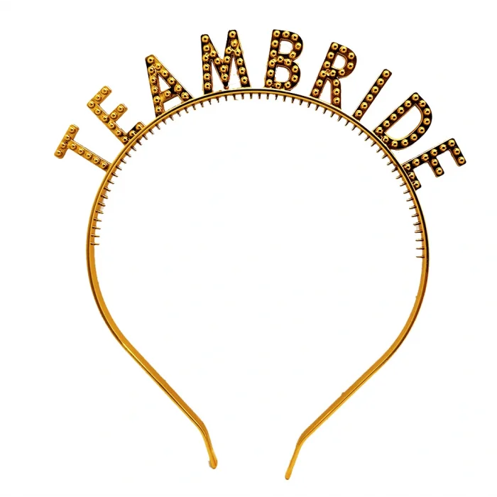 Altın Renk Team Bride Taç Plastik – Gelin ve Nedime Tacı (5047)