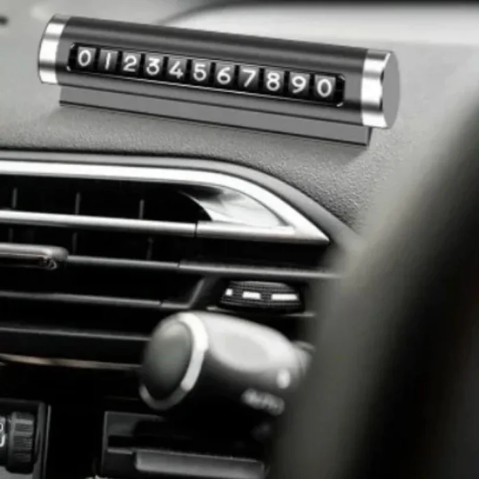 Alüminyum Kasa Siyah Renk Çevirmeli Araç Içi Telefon Numaratörü Park Oto Numaratörü (5047)