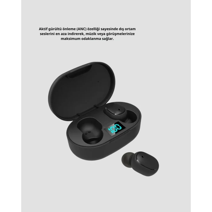 ANC Bluetooth Kulaklık – Suya ve Tere Dayanıklı, Uzun Pil Ömürlü, Mikrofonlu Kablosuz Kulaklık