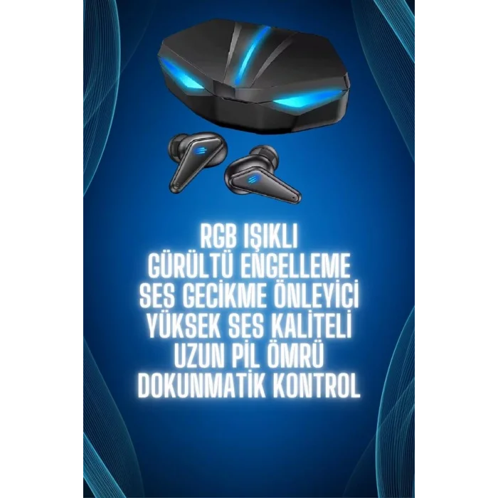 Bluetooth Kulaklık Oyuncu Kulaklığı RGB Işıklı Oyunlarda Düşük Gecikme