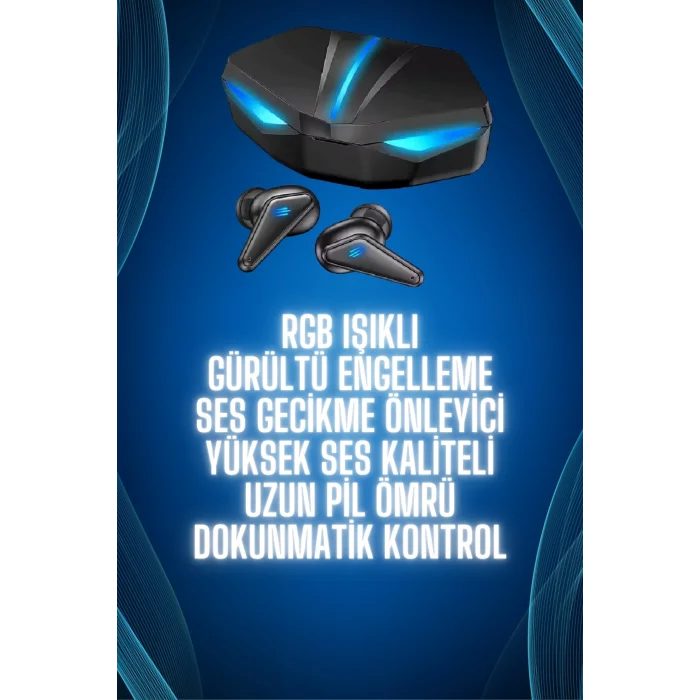 Bluetooth Kulaklık Oyuncu Kulaklığı RGB Işıklı Oyunlarda Düşük Gecikme