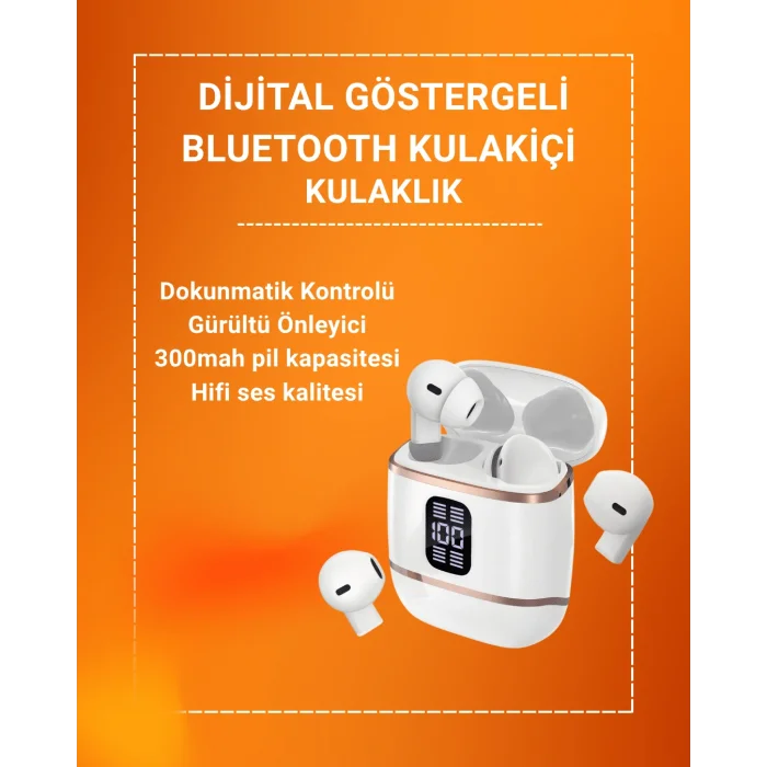 Çift Kulaklıklı Bluetooth Kulaklık – 4 Adet, ANC-ENC, Şarj Kutulu, Dijital Göstergeli