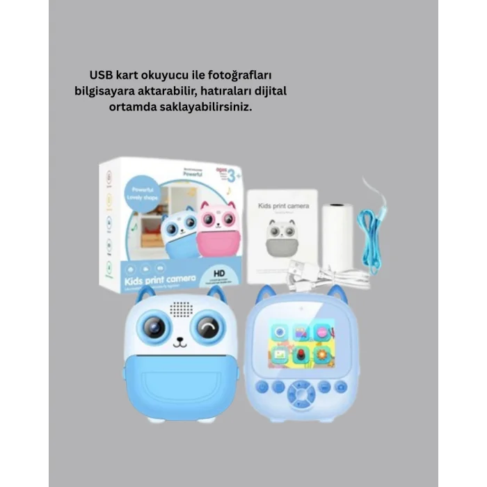 Çocuklar İçin Eğlenceli Dijital Kamera 1300mAh Şarjlı