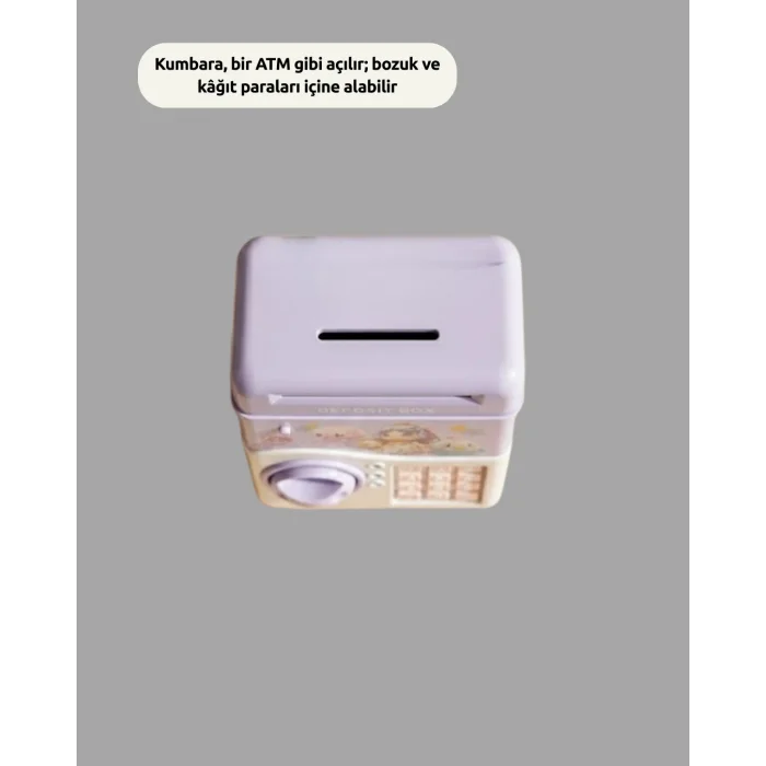 Çocuklar İçin Elektronik Şifreli Para Biriktirme Kumbarası Mor