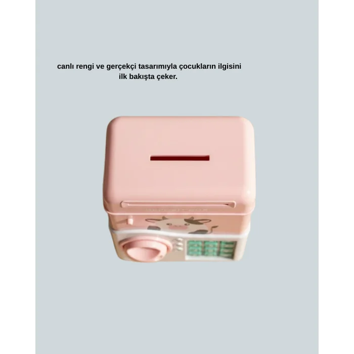 Çocuklar İçin Pembe ATM Görünümlü Elektronik Kumbara