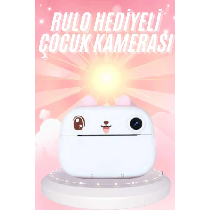 Çocuklara Özel Şirin Tasarımlı Mini Fotoğraf Yazıcısı 3 Adet Rulo Hediyeli