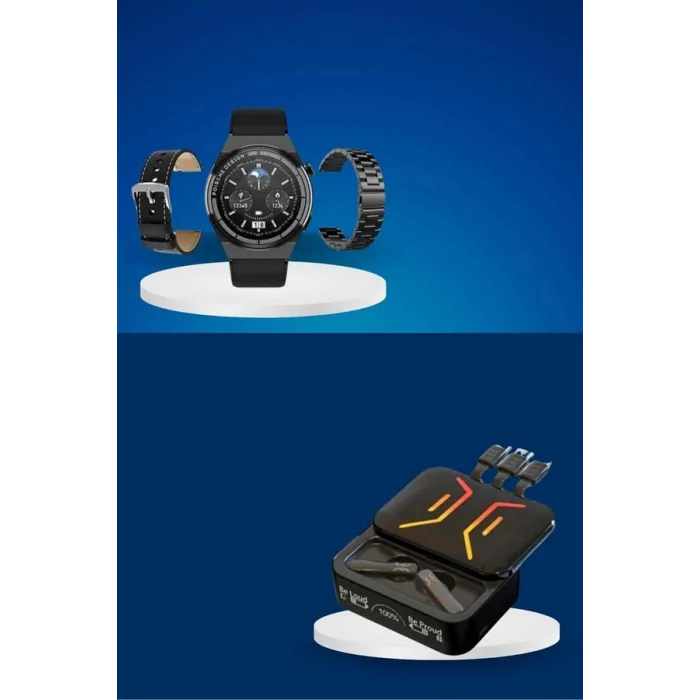 Dijital Göstergeli Bluetooth Kulaklık ve Bildirim Görebilen Akıllı Saat Alarm ve Titreşim