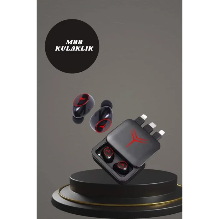 Dijital Göstergeli Powerbank Kablosuz Kulaklık ve 7 Kordonlu Yeni Nesil Akıllı Saat Dokunmatik Kontrol