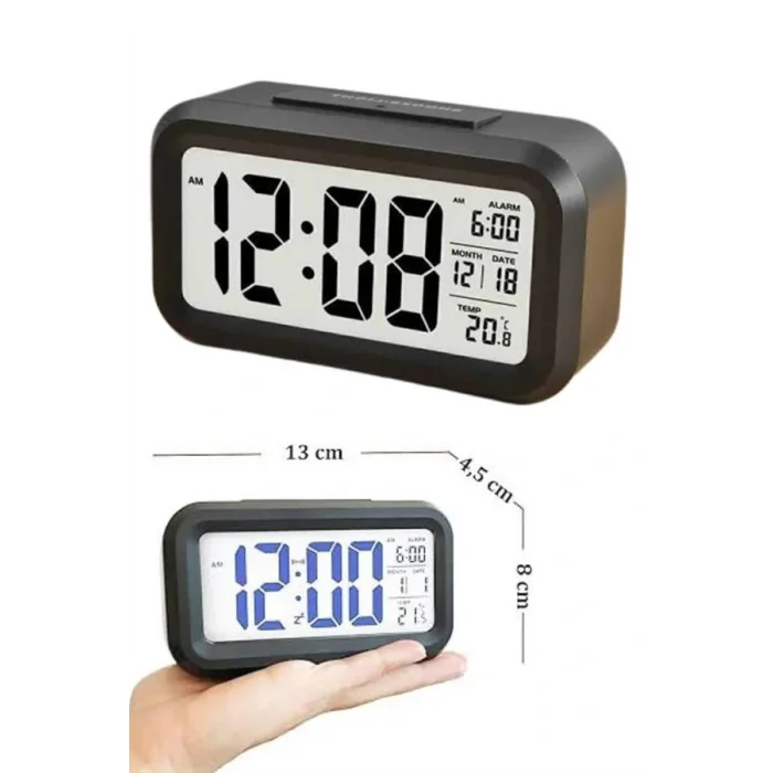 Dijital Masa Saati Termometre Takvim Led Ekran Pilli Ev Ofis Masası