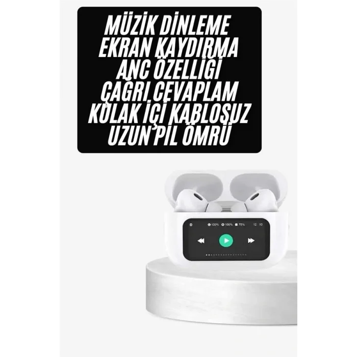 Dokunmatik Ekranlı ANC/ENC Yeni Nesil Pro Bluetooth Kulaklık Dokunmatik Ekran