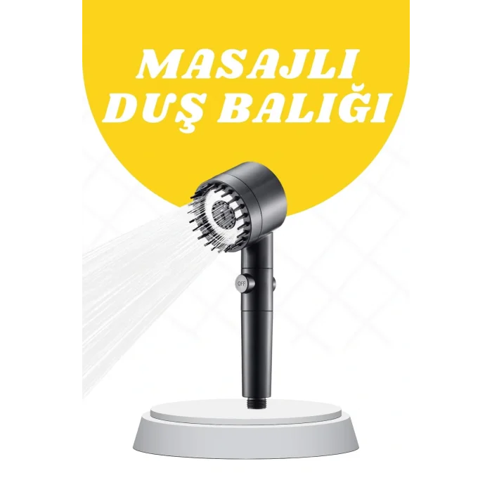 Duş Başlığı Yüksek Basınçlı Masaj Taraklı 3 Kademeli