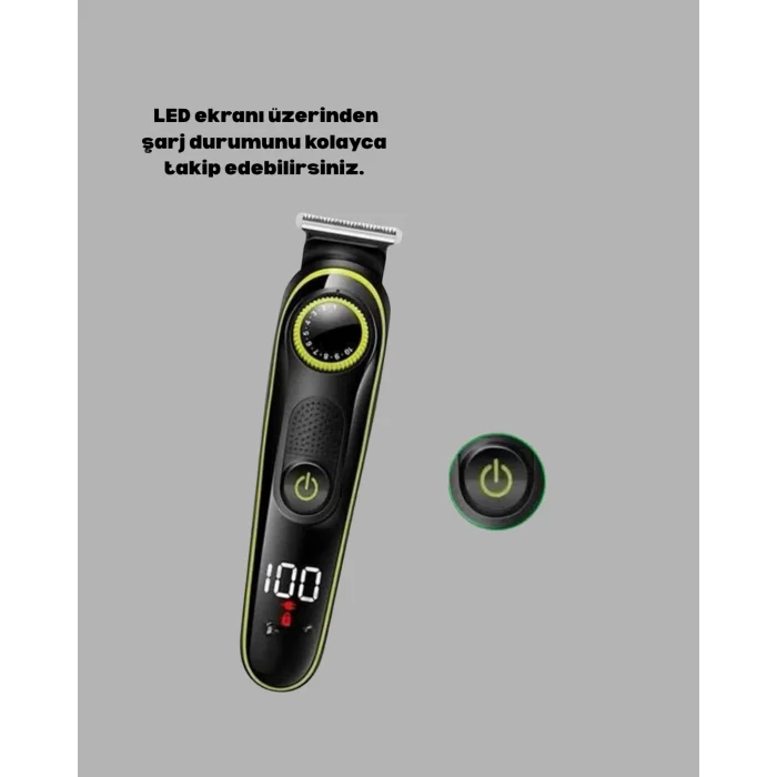 Erkek Bakım Seti – Kablosuz Şarjlı Tıraş Makinesi, Su Geçirmez ve Sessiz Motorlu