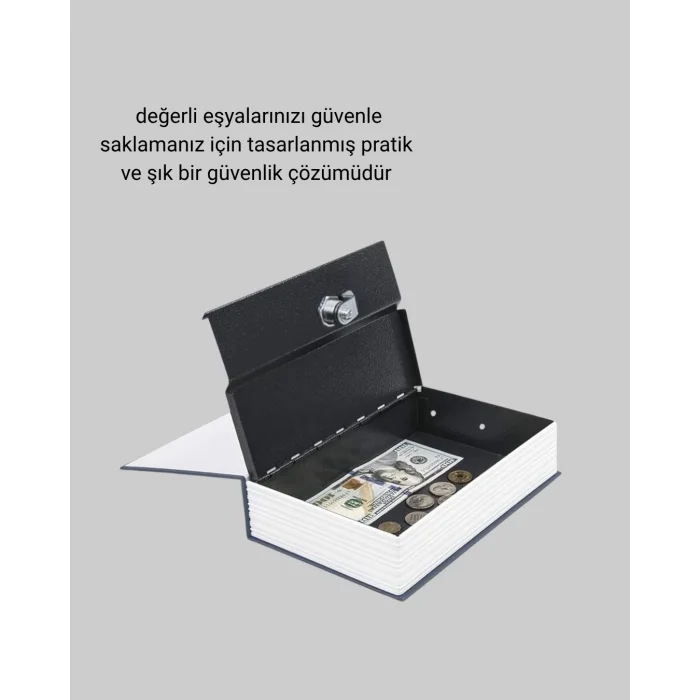 Gizli Kitap Kasa – Metal Gövdeli, Anahtarlı