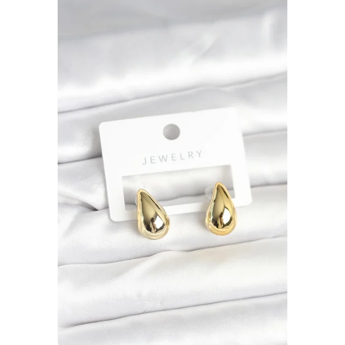 Gold Renk Damla Küpe 17 mm
