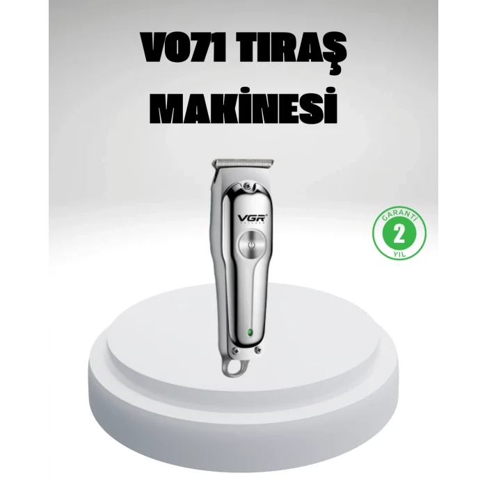 Gümüş Desenli Şarjlı Tıraş Makinesi – 120 Dakika Çalışma Süresi, 3 Başlıklı