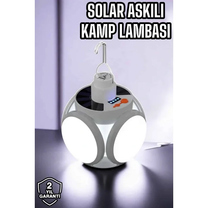Güneş Enerjili Solar Aydınlatma Kamp Çadır Lambası Şarjlı Ampül Led Şarjlı El Feneri Işıldak