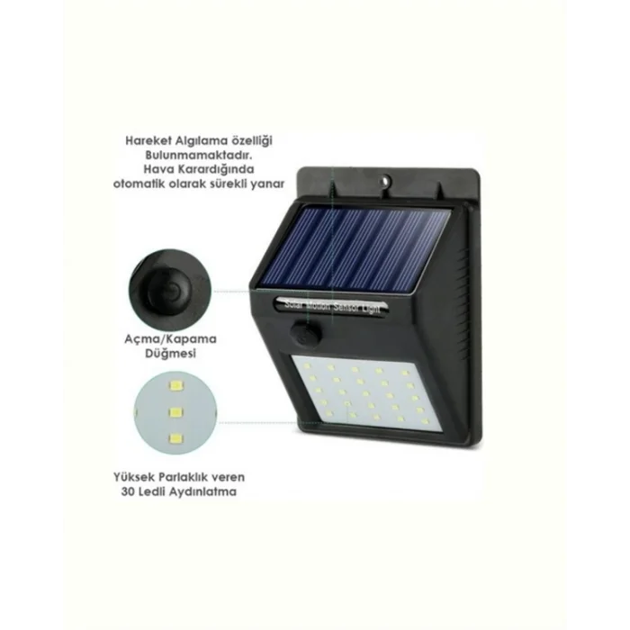 Hareket Sensörlü Solar Lamba | 120° Algılama Açısı, 3-4 Metre Mesafe, Suya Dayanıklı LED