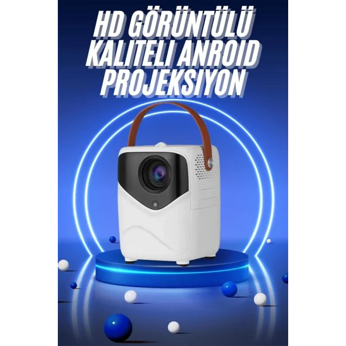 HD Ayaklı Portatif Projeksiyon Cihazı Bluetooth Wifi Akıllı Android İşlemcili