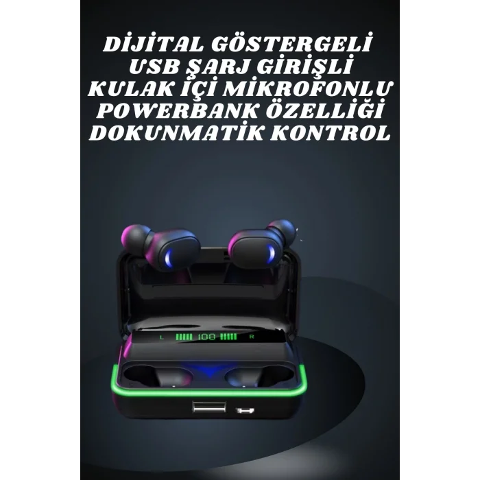 İkili Bluetooth Kulaklık Dijital Göstergeli Uzun Pil Ömrü Yüksek Ses Kaliteli