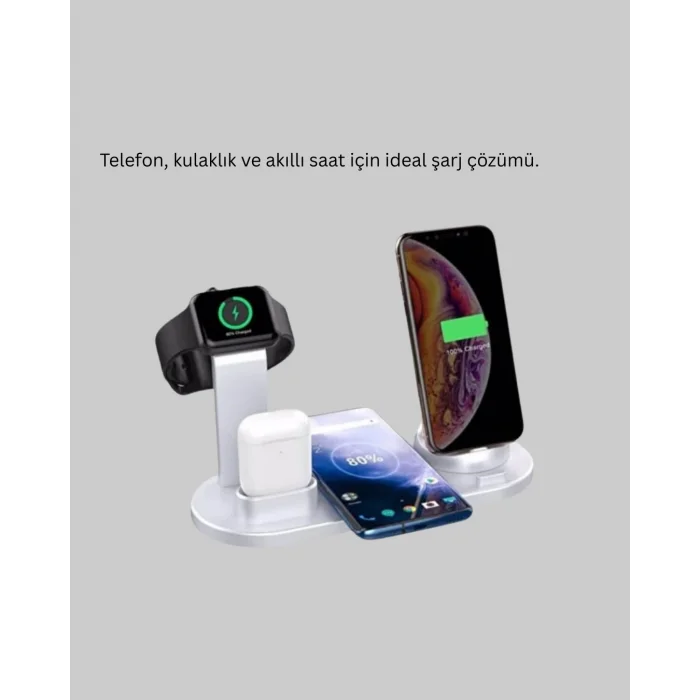 iPhone, AirPods ve Akıllı Saat Uyumlu Çoklu Şarj Cihazı