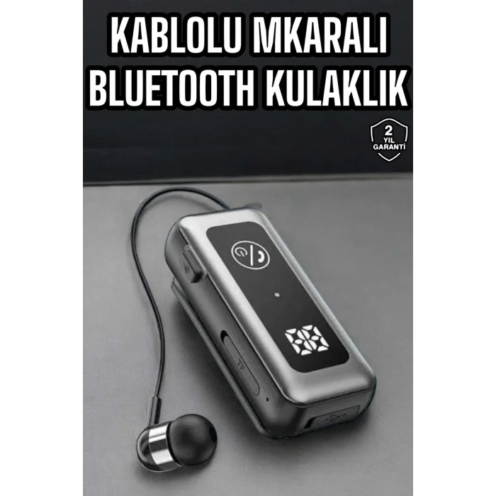 Kablolu Bluetooth Kulaklık Kulak İçi Stereo Mikrofonlu Dijital Göstergeli