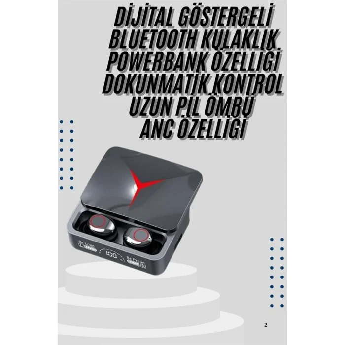 Kablosuz Bluetooth Kulaklık Powerbank Özellikli Göstergeli Hd Mikrofon
