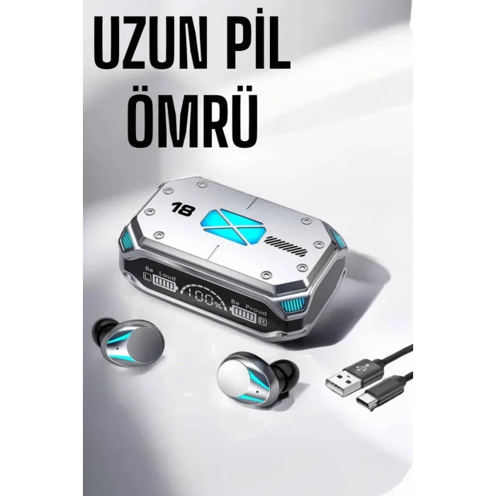 Kablosuz Powerbankli Oyuncu Kulaklığı Gürültü Önleyici