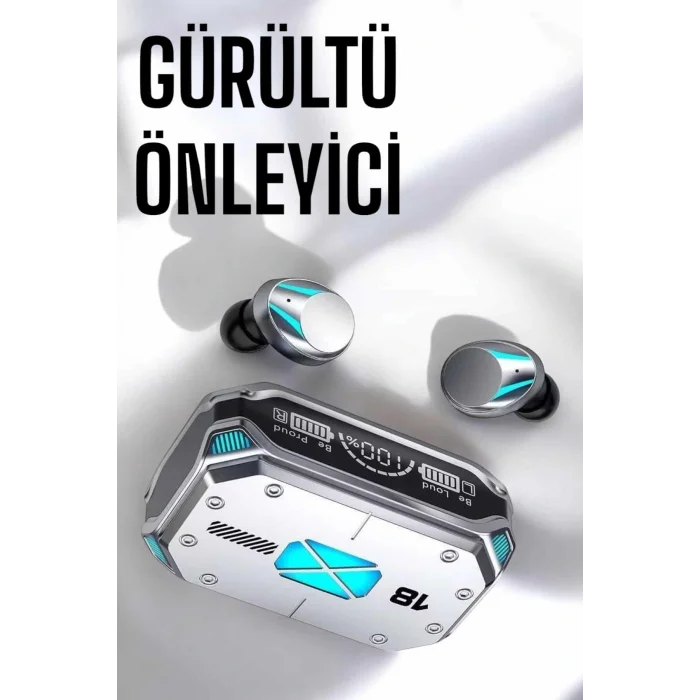 Kablosuz Powerbankli Oyuncu Kulaklığı Gürültü Önleyici