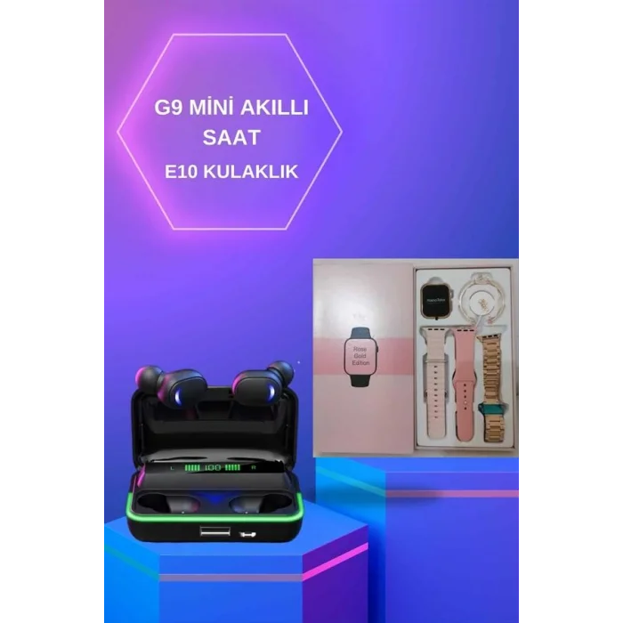 Kadınlara Özel Bileklik Hediyeli Akıllı Saat ve Dijital Göstergeli ANC Özellikli Bluetooth Kulaklık